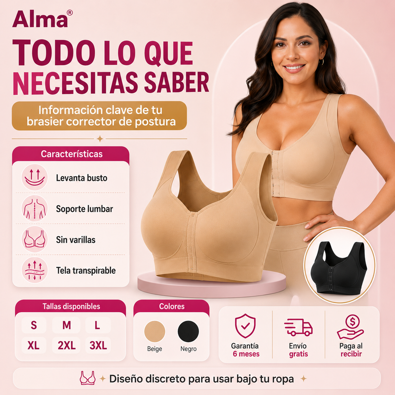 Alma® Brasier corrector de postura, levanta busto y consigue un efecto de cirugía al instante, sin varillas, sin quirófano y sin gastar de más