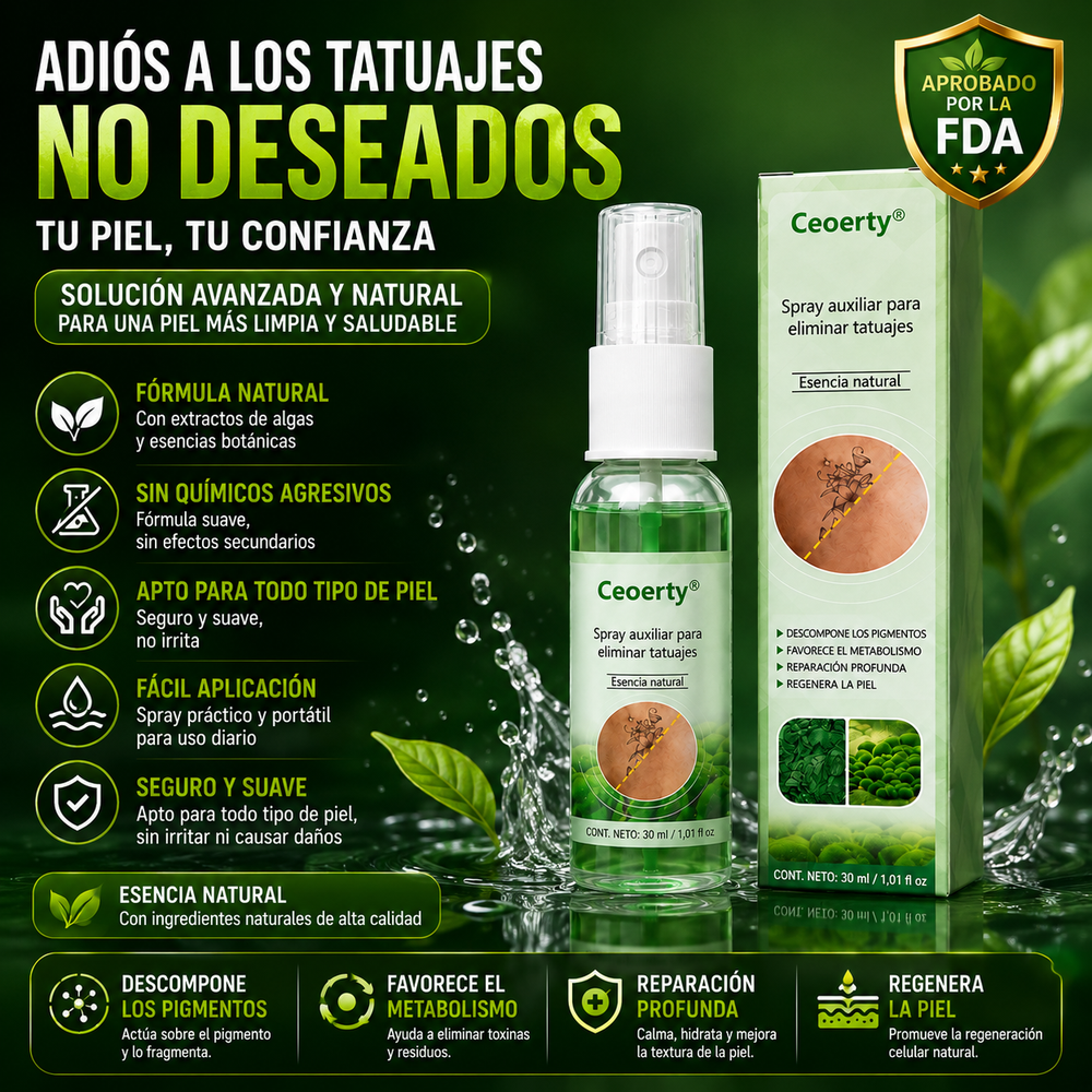 Ceoerty®️ - Spray de soporte para la eliminación de tinta negra en la piel