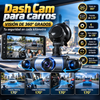 Dash Cam para carros con visión de 360 grados, pantalla de 3,16 pulgadas, gran angular de 170 grados, 4 lentes, sensor G, grabación en bucle y modo de aparcamiento 24 horas; ideal para familias, taxis y flotas de vehículos.