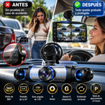 Dash Cam para carros con visión de 360 grados, pantalla de 3,16 pulgadas, gran angular de 170 grados, 4 lentes, sensor G, grabación en bucle y modo de aparcamiento 24 horas; ideal para familias, taxis y flotas de vehículos.