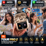 Audífonos JBL Tour Pro 2 con Pantalla Táctil inalámbricos Bluetooth con cancelación de ruido para traducción (modelo 2026)