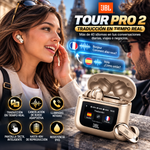 Audífonos JBL Tour Pro 2 con Pantalla Táctil inalámbricos Bluetooth con cancelación de ruido para traducción (modelo 2026)