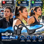 Auriculares deportivos Bluetooth de conducción ósea SHOKZ OpenRun Pro 2; sonido premium Dual Pitch; diseño de oído abierto para mantener la conciencia del entorno; micrófono inteligente