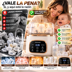 Lavadora, esterilizadora y secadora de biberones Momcozy KleanPal Pro con 300 tabletas de detergente - Máquina de limpieza todo en uno para biberones, piezas de extractor y artículos esenciales para bebés