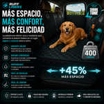 Ruff Liners Extensor de asiento trasero mediano para perros, color negro, como se ve en Shark Tank, plataforma inferior dura para automóviles, SUV y camiones de tamaño mediano, soporte de 400 libras