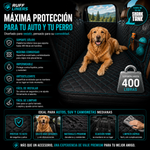 Ruff Liners Extensor de asiento trasero mediano para perros, color negro, como se ve en Shark Tank, plataforma inferior dura para automóviles, SUV y camiones de tamaño mediano, soporte de 400 libras