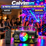 Caivimvn®  Luces de fiesta, luz de discoteca de DJ, luz de bola de discoteca, luces estroboscópicas activadas por sonido, luces de escenario para fiestas, cumpleaños, regalo de Navidad, boda, karaoke