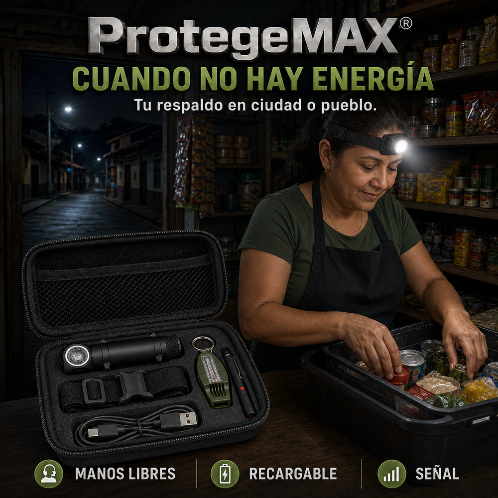 ProtegeMAX® Kit de supervivencia y emergencia, 5 piezas claves de emergencia para terremotos, emergencias climaticas, en auto y aventuras al aire libre