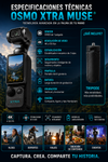 Osmo Xtra Muse® Videocámara de vlogging con sensor CMOS de 1 pulgada, vídeo 4K a 120 fps, estabilizador de cardán de 3 ejes, enfoque rápido, seguimiento de rostros/objetos y diseño portátil tipo Handycam.
