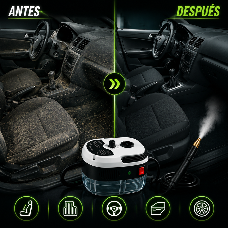 Limpiador a Vapor Alta Presión y Temperatura Portátil INALAMBRICO multiusos
