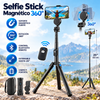 Upgraded Magnetic Selfie Stick 360° Palo para selfis magnético mejorado, soporte giratorio con control de ángulo de 360°, accesorio Bluetooth compacto y extensible (25 pulgadas), compatible con iPhone y teléfonos inteligentes