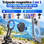 Upgraded Magnetic Selfie Stick 360° Palo para selfis magnético mejorado, soporte giratorio con control de ángulo de 360°, accesorio Bluetooth compacto y extensible (25 pulgadas), compatible con iPhone y teléfonos inteligentes
