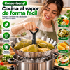Consevisen Cesta vaporera de verduras para cocinar alimentos, cesta de vapor vegetal de acero inoxidable para olla, inserto plegable expandible al vapor con mango extensible que se adapta a cualquier olla