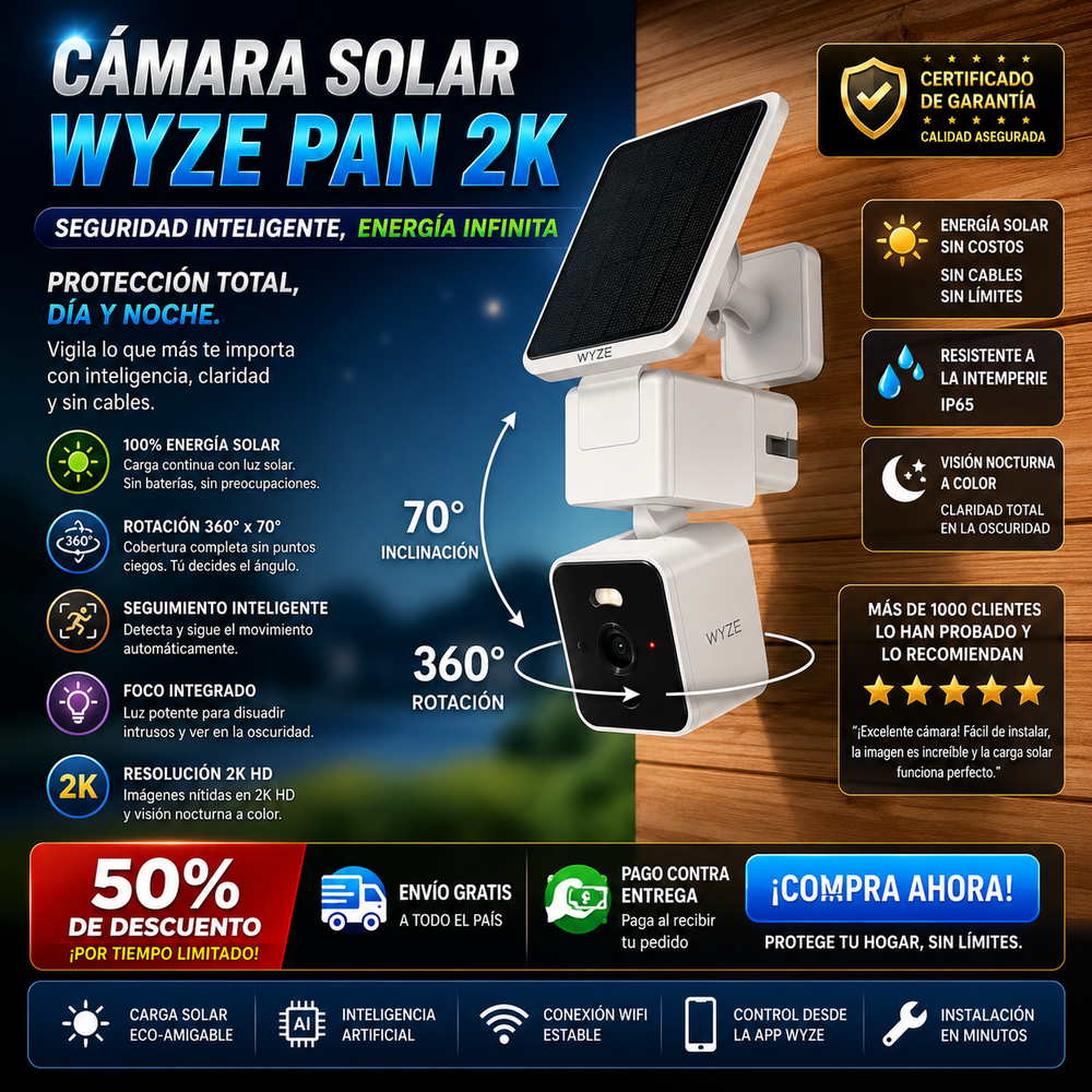 Cámara solar Wyze Pan 2K