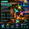 Móvil de viento solar TOODOUR con forma de colibrí y cambio de color: resistente al agua, duradero y multifuncional; funciona con energía solar y ofrece espectáculo de luces, gancho giratorio y función de luz nocturna