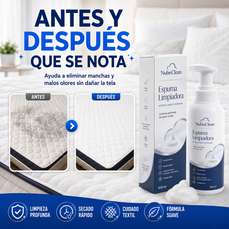 NubeClean®️ Eliminación instantánea de manchas en colchones