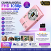 Cámara digital FHD 1080p con tarjeta SD, zoom digital de 16x, con tecnología vintage, revive la magia de los años 2000 con definción 4k, minicámara compacta portátil para niños, adplescentes y adultos