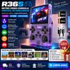 R36S Retro Video Consola portátil de videojuegos con sistema Linux, pantalla IPS de 3,5 pulgadas, batería de 3000 mAh y tarjetas TF de 32 GB + 64 GB; ideal para Navidad, regalos festivos o la vuelta a clases.