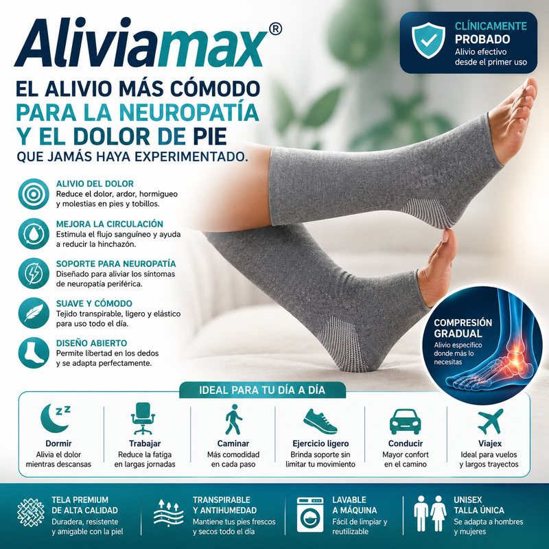 El alivio más cómodo para la neuropatía y el dolor de píe Aliviamax®️ Fundas para pies de bambú antifatiga de primera calidad