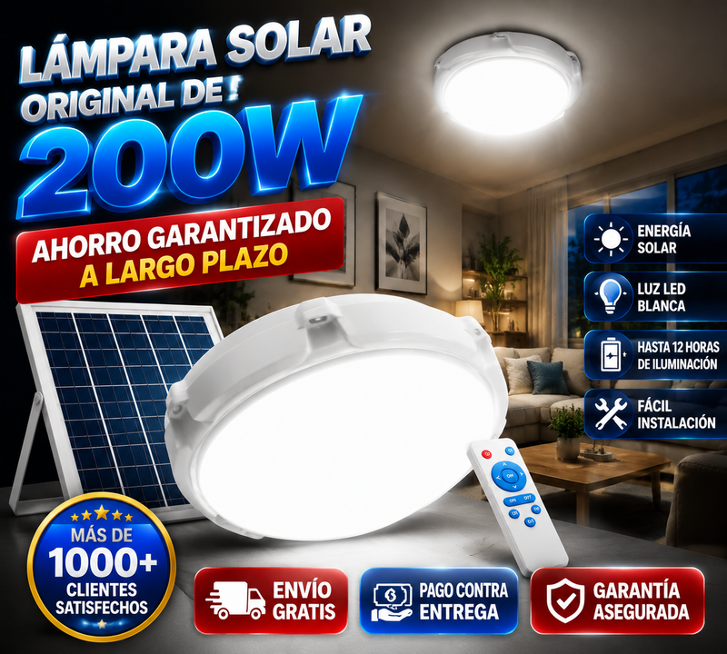 Lampara solar Original de 200W – AHORRO GARANTIZADO A LARGO PLAZO