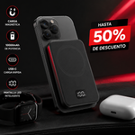 Importado de EE. UU Power Bank magnético de 10000 mAh, inalámbrico con cable USB-C, pantalla LED, batería plegable, carga compacta de silicona