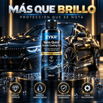 ZYKR KIT Nano-Quick Ceramic Coating Pro para automóviles, con tecnología nanocerámica e hidrofobica avanzada que ofrece un efecto de vidrio resistente al polvo y un brillo duradero. 300 ml. Brilla y restaura tu auto en 15 minutos