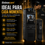 Sixboxcam® Cámara Corporal 4K con Grabación de Audio y Vídeo, Cámara Ponible Mini de 128GB con Cordón Magnético, para Viaje, Ciclismo, Seguridad Laboral, Aplicación de la Ley Policial