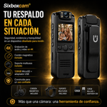 Sixboxcam® Cámara Corporal 4K con Grabación de Audio y Vídeo, Cámara Ponible Mini de 128GB con Cordón Magnético, para Viaje, Ciclismo, Seguridad Laboral, Aplicación de la Ley Policial