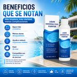 Líquido purificador para piscinas: ¡agua cristalina sin esfuerzo! ✨ Dile adiós al agua verde y a los químicos agresivos: disfruta de una natación sana y natural en todo momento.