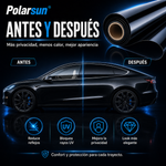 Polarsun® rollo de nanocerámica, 20 pulgadas x 20 pies, privacidad, protección solar y antideslumbrante, bloqueo de calor y UV, antiarañazos, 5 capas - Polariza tu carro sin pagar una fortuna