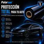 Polarsun® rollo de nanocerámica, 20 pulgadas x 20 pies, privacidad, protección solar y antideslumbrante, bloqueo de calor y UV, antiarañazos, 5 capas - Polariza tu carro sin pagar una fortuna