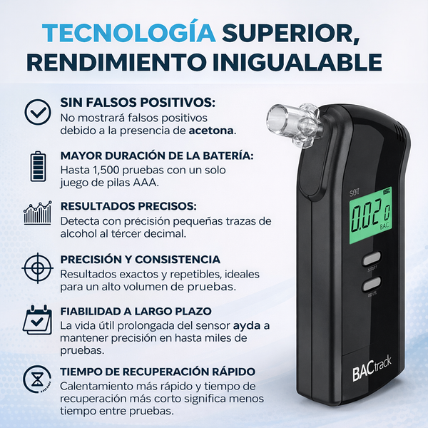 BACtrack S Alcoholímetro Personal Confiable