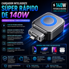 Cargador inteligente súper rápido de 140 W con apagado automático por IA – USB-C PD3.1 – Protección inteligente de la batería – Universal para iPhone, MacBook y tabletas