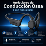 Auriculares de conducción ósea 5 en 1 manos libres PRO - Última tecnología con cancelación de ruido