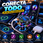 Transmisor FM Bluetooth 5.3 para coche con soporte QC3.0, adaptador de carga rápida dual USB PD 20W, reproductor MP3/USB/TF, receptor de radio inalámbrico, llamadas manos libres, pantalla LED, accesorio para el interior del vehículo.