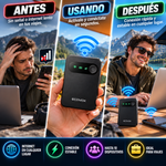 Mini router WiFi de bolsillo ECOVOX 2026: tecnología 4G LTE multioperador integrada, sin contratos ni tarjeta SIM, modalidad de pago por uso, diseño ultraligero (3,5 oz), conexión compartida para múltiples dispositivos, ideal para viajes.