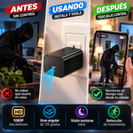 HOHOPROV Mini cámara de seguridad tipo cargador 1080P con tarjeta Micro SD de 64 GB, gran angular de 120 grados, conexión a toma de corriente de 220 V, visión nocturna, detección de movimiento y monitor para mascotas en casa (sin WiFi).