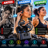HOMTRATOR Auriculares deportivos inalámbricos Bluetooth: cancelación activa de ruido, diseño ergonómico para deporte, 45 horas de reproducción, graves HiFi de gran impacto, micrófono con cancelación de ruido ambiental, función de carga para smartphones.