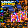 Flacchi - Paquete de 2 guirnaldas de luces solares para exteriores, 24 metros (80 pies) y 240 LED, resistentes al agua, con 8 modos de iluminación; ideales para decoración de jardines, fiestas y patios.