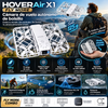 HOVERAir X1 - Fly More Cámara de vuelo autónomo de bolsillo - Fly More Combo 125 g Ligero 5 rutas de vuelo preprogramadas Sistema láser VIO y ToF Resistente a la intemperie Garantía de 12 meses Bolso plegable Drones de grabación electrónica - plegable.