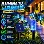 Luces solares de estaca para jardín con 20 LED y textura de burbujas: decoración festiva azul para exteriores, resistentes al agua (IPX4), 8 modos de iluminación, ecológicas, ideales para césped.