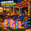 Flacchi - Paquete de 2 guirnaldas de luces solares para exteriores, 24 metros (80 pies) y 240 LED, resistentes al agua, con 8 modos de iluminación; ideales para decoración de jardines, fiestas y patios.