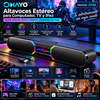 OHAYO Altavoces para computador, TV y ipad. Alimentación por USB-A, estéreo con cable y conector de audio AUX de 3,5 mm (modelo P2) — Para computadoras de escritorio y portátiles; para juegos y para ver películas y series [Versión 2026]