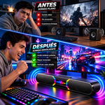 OHAYO Altavoces para computador, TV y ipad. Alimentación por USB-A, estéreo con cable y conector de audio AUX de 3,5 mm (modelo P2) — Para computadoras de escritorio y portátiles; para juegos y para ver películas y series [Versión 2026]