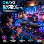 OHAYO Altavoces para computador, TV y ipad. Alimentación por USB-A, estéreo con cable y conector de audio AUX de 3,5 mm (modelo P2) — Para computadoras de escritorio y portátiles; para juegos y para ver películas y series [Versión 2026]