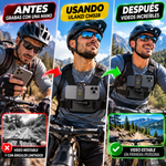 ULANZI CM028 Arnés de montaje en pecho ajustable para teléfono con cámara, disponible para celular y cámara GoPro ideal para crear contenido, grabar videos en 1er plano - Arnes de motocicleta, bicicleta, running, caminatas.