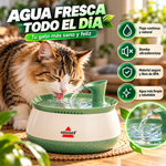 Fuente de agua para gatos BISSELL HydrateWell™️: agua fresca y filtrada con bomba inalámbrica ultrasilenciosa.