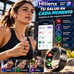 Hitienx Smart Ring 3 Ajustable – Seguimiento del sueño 24/7, monitoreo de frecuencia cardíaca y temperatura, análisis de pulso, estrés y ciclo, modo de cuidado familiar, compatible con Android/iOS, dispositivo wearable resistente al agua.