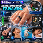 Hitienx Smart Ring 3 Ajustable – Seguimiento del sueño 24/7, monitoreo de frecuencia cardíaca y temperatura, análisis de pulso, estrés y ciclo, modo de cuidado familiar, compatible con Android/iOS, dispositivo wearable resistente al agua.
