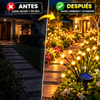 Luces LED solares para exteriores estilo luciérnaga: paquete de 4 u 8 lámparas decorativas impermeables tipo estaca para jardín, con encendido automático, 32 o 64 LED, crear una decoración original, ambientar e iluminar senderos.